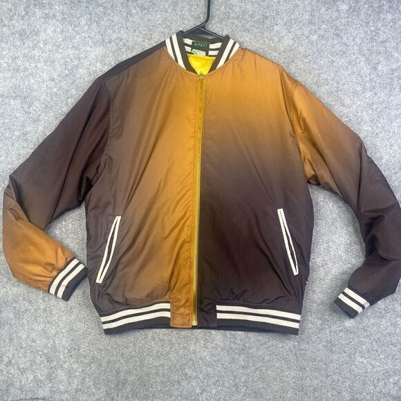 Lrg Lifted Research Group Bomber Jacket Mens M Varsity Windbreaker Ombre - Picture 1 of 13